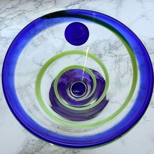 Royal Carriage Blue and Lime Glass